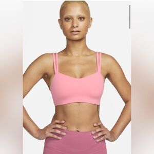Nike Pink Zenvy Strappy Light Support Sports Bra Sz L